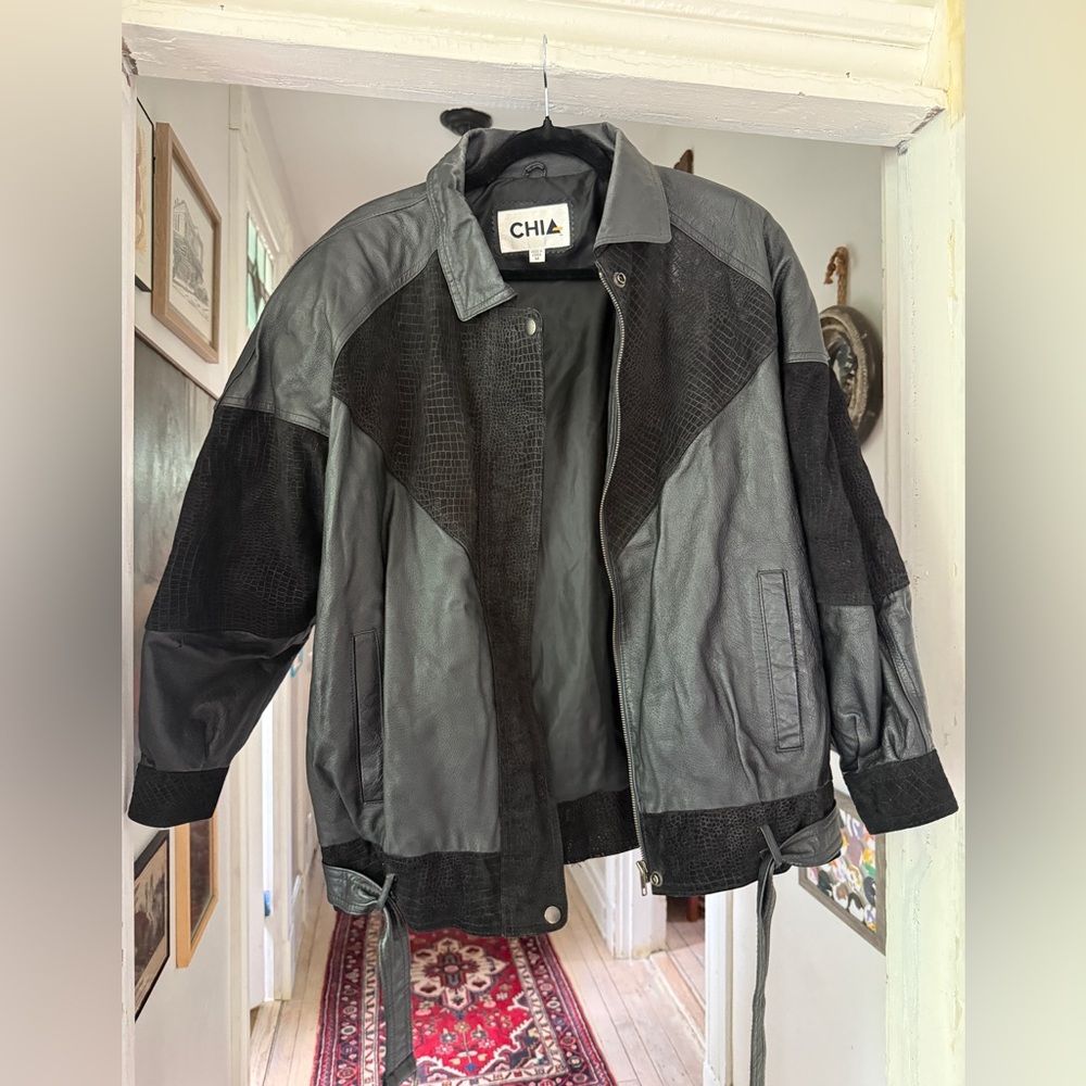 Epic 80’s Leather and Suede Black Leather Jacket